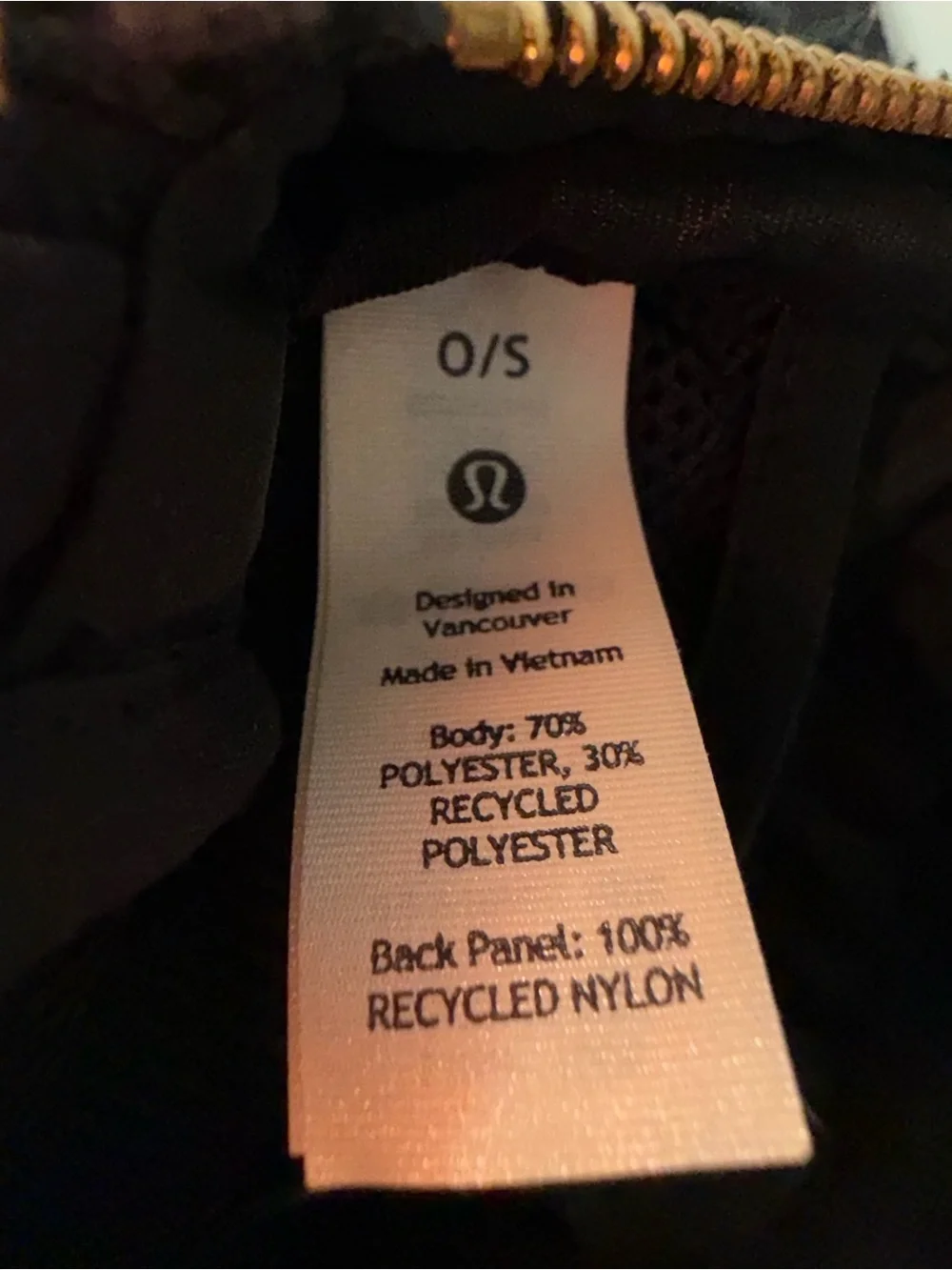 lululemon athletica Black Faux Shearling Belt Bag with Gold Accent